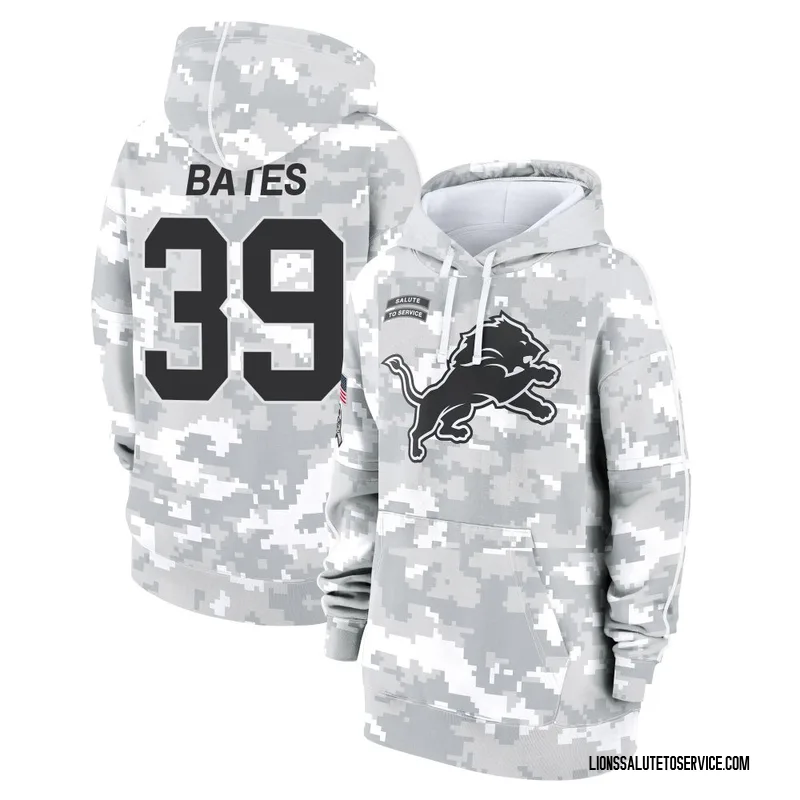 Women's Jake Bates Detroit Lions Camo Arctic 2024 Salute to Service Club Fleece Pullover Hoodie