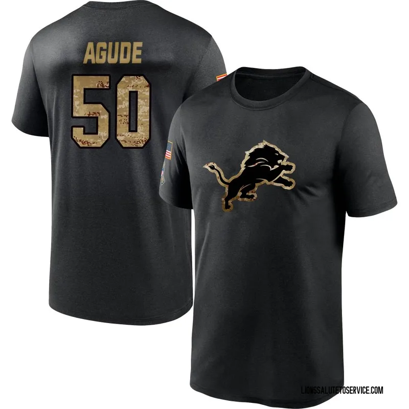 Youth Mitchell Agude Detroit Lions Black 2020 Salute To Service Performance T-Shirt